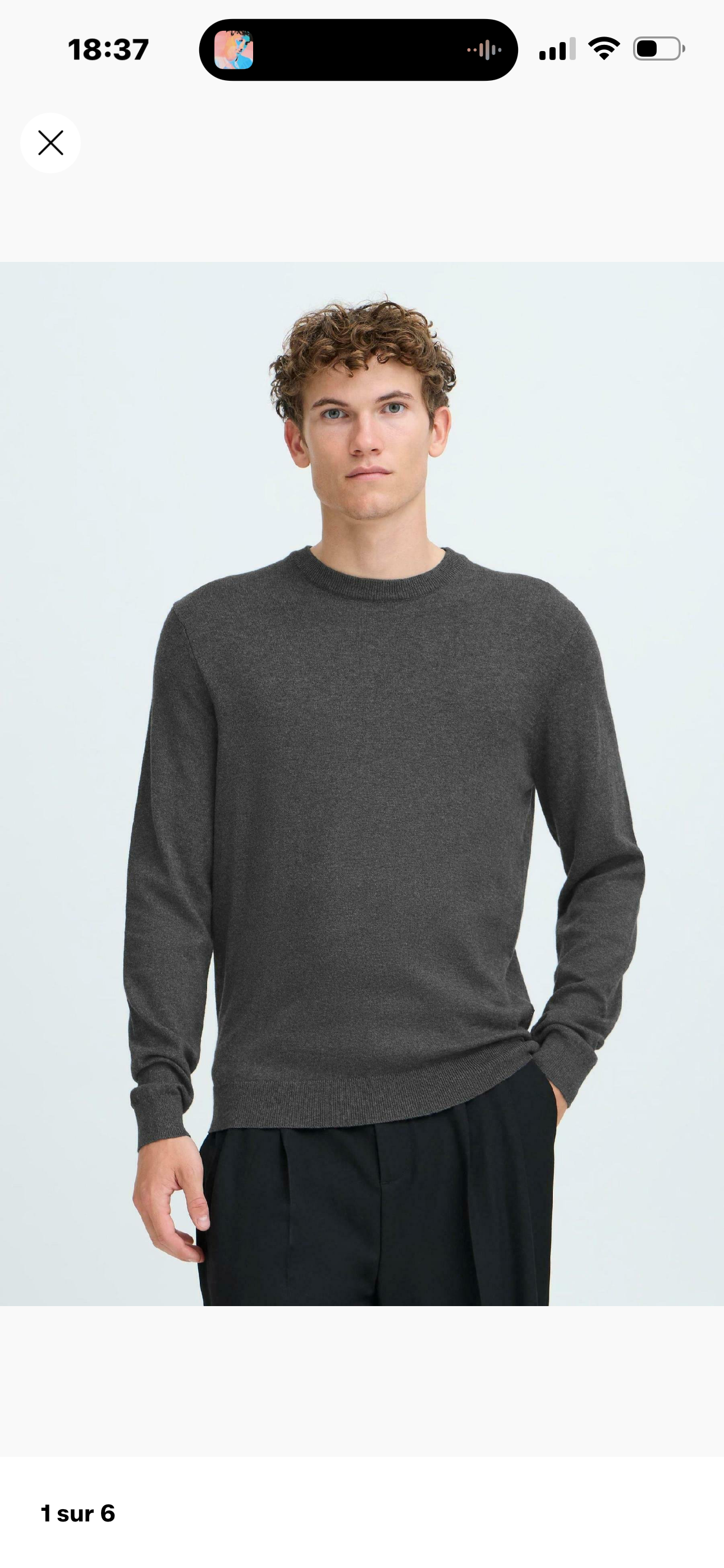Pull col rond - Gris - Casual Friday