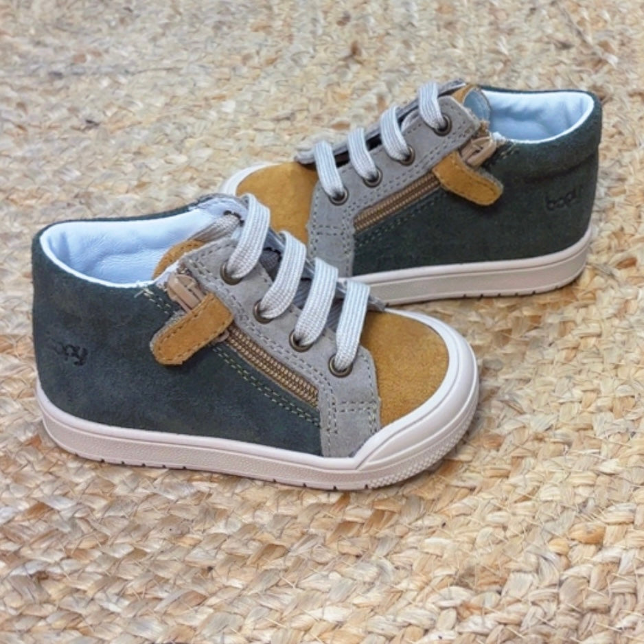 Baskets - Kaki moutarde zip - Bopy
