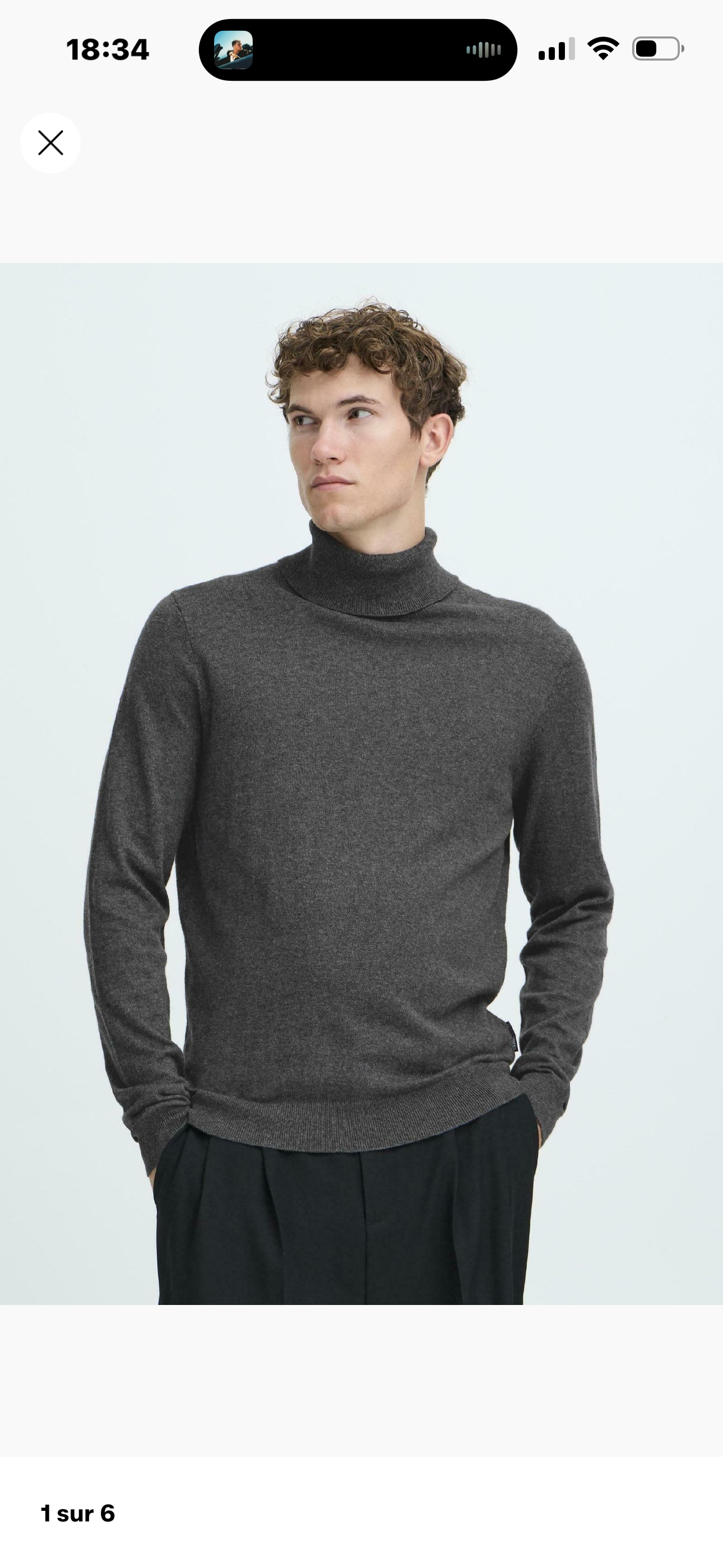 Pull col roulé - Gris - Casual Friday