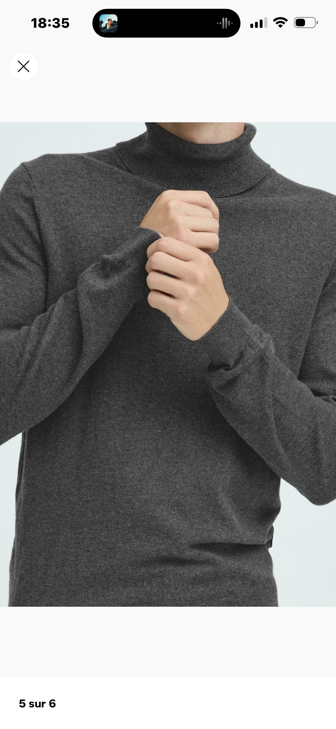 Pull col roulé - Gris - Casual Friday