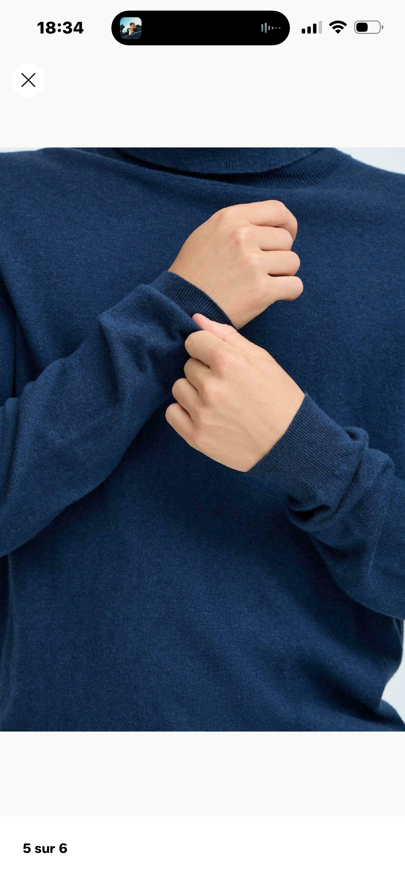 Pull col roulé - Marine - Casual Friday