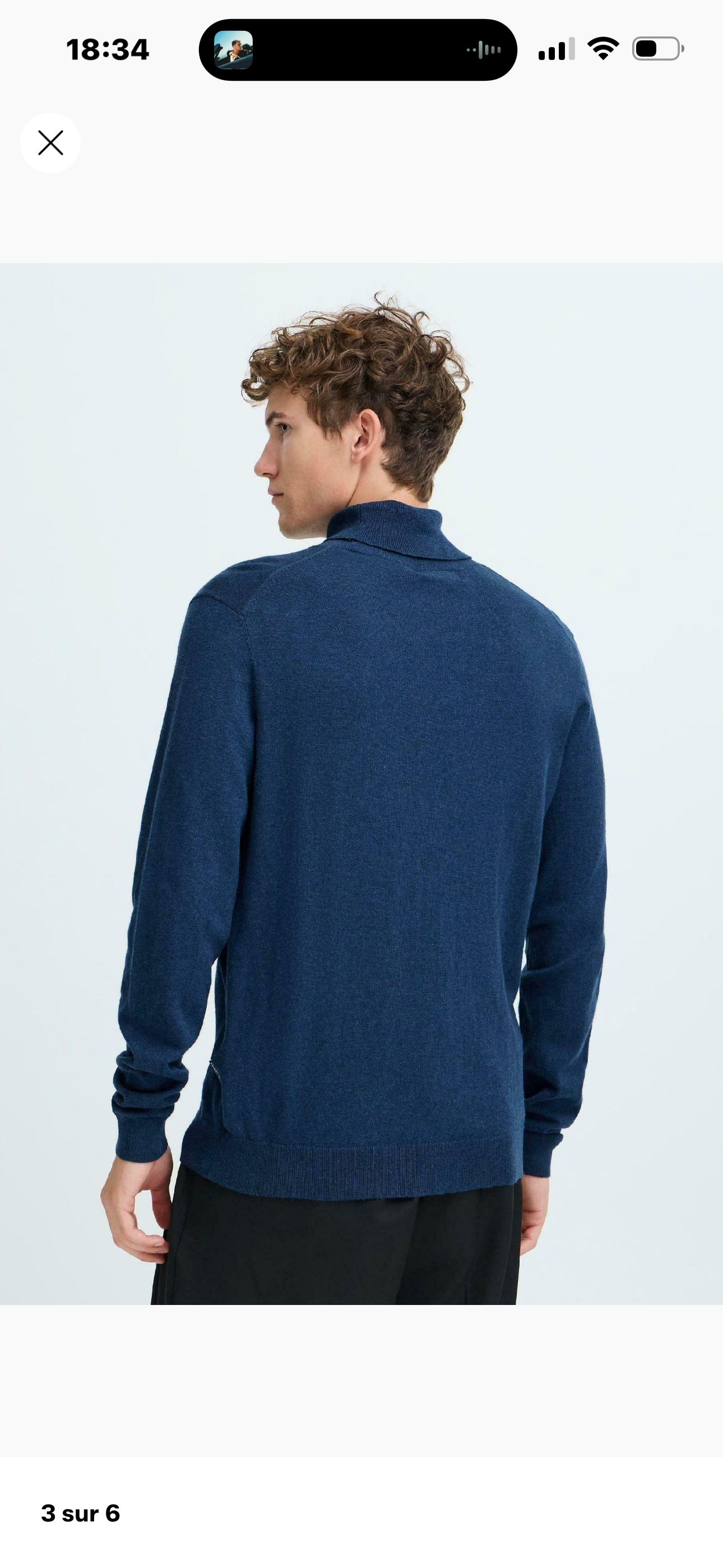 Pull col roulé - Marine - Casual Friday