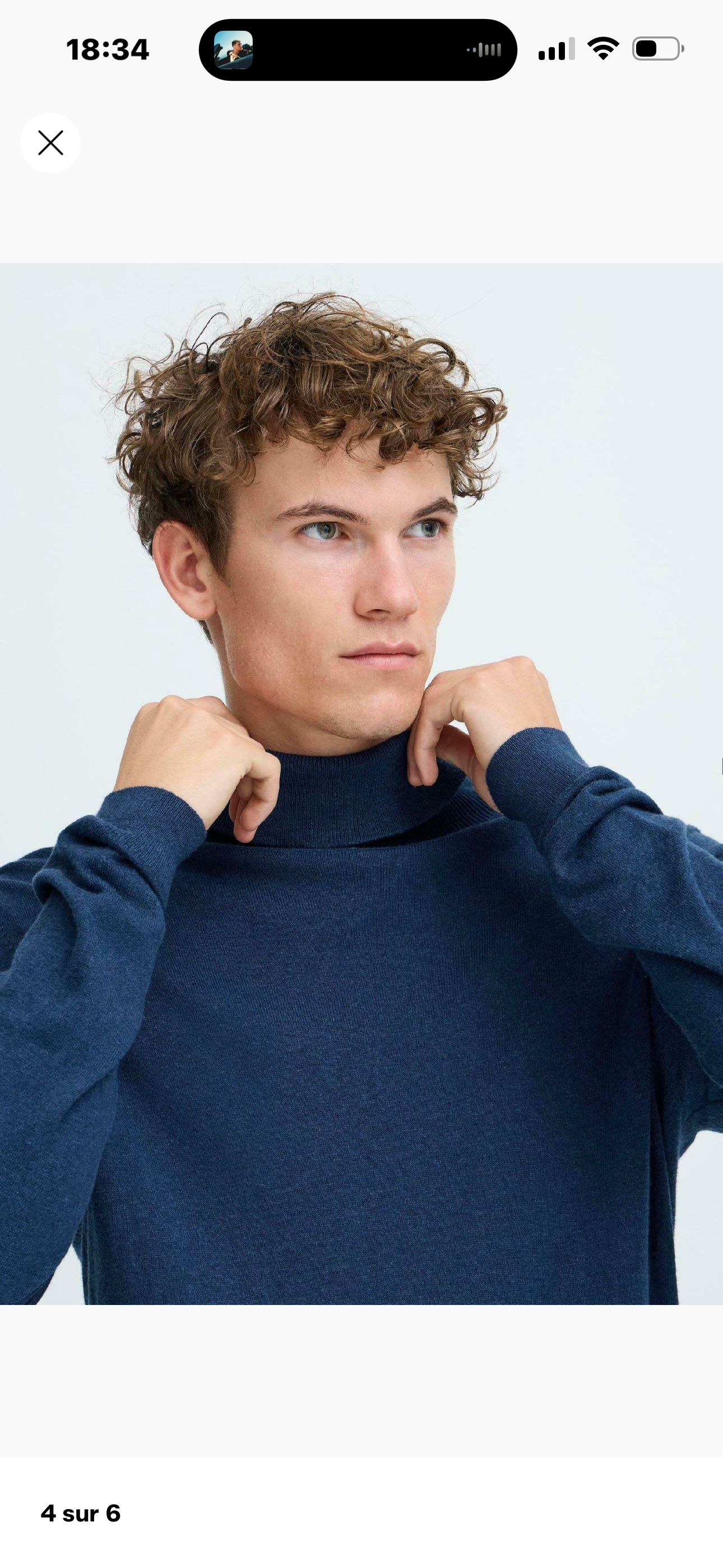 Pull col roulé - Marine - Casual Friday