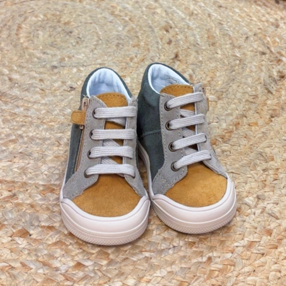 Baskets - Kaki moutarde zip - Bopy