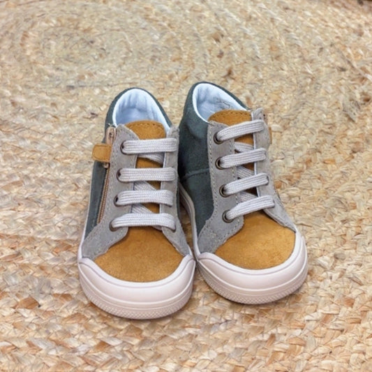 Baskets - Kaki moutarde zip - Bopy