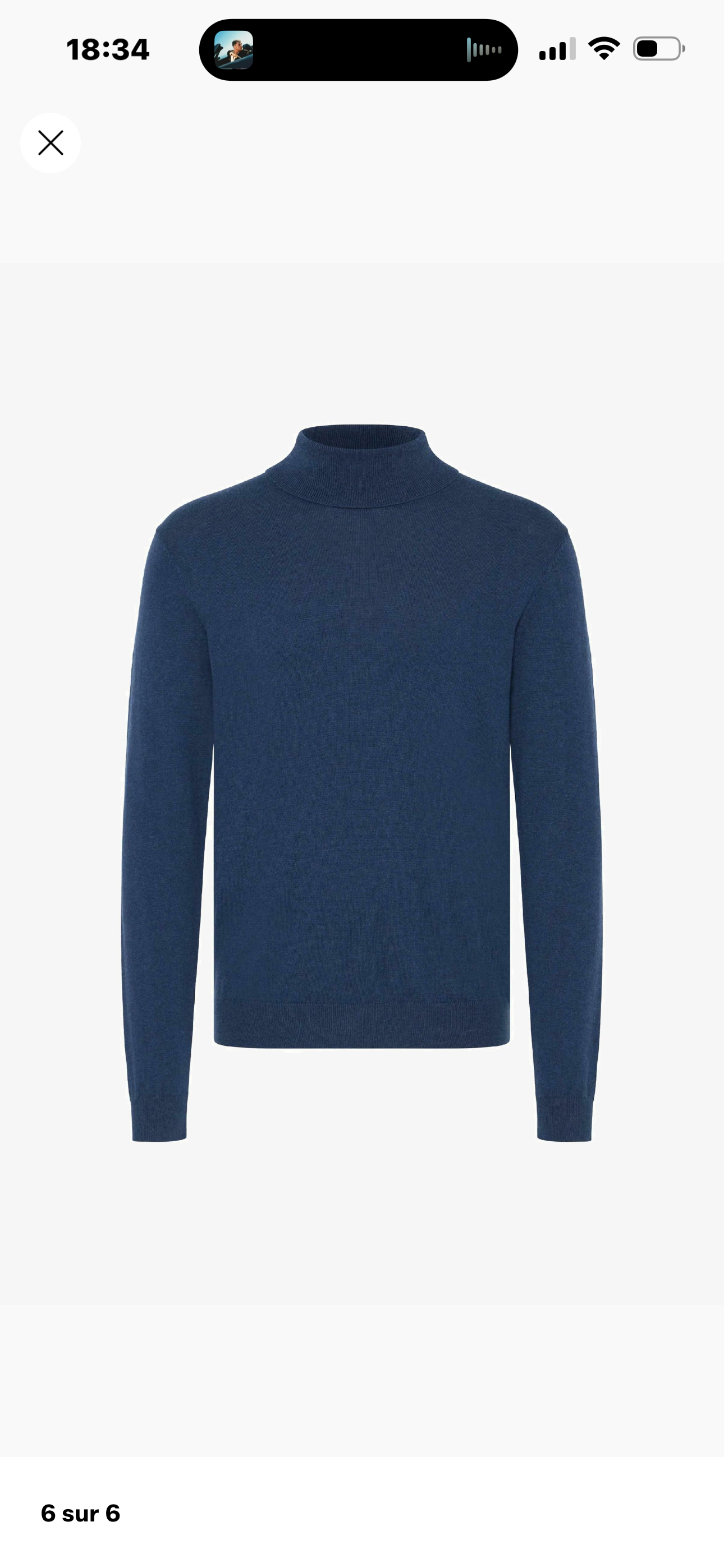 Pull col roulé - Marine - Casual Friday