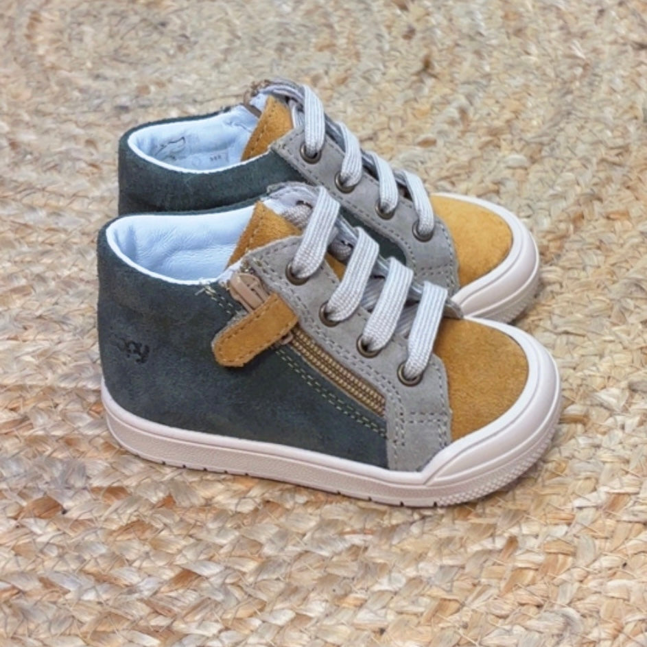 Baskets - Kaki moutarde zip - Bopy