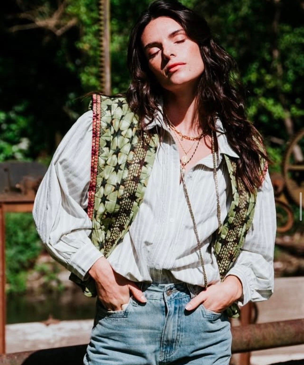 Gilet - Boho vert - Rue Mazarine